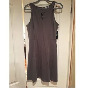 Split-Neck Cotton Shift Dress
